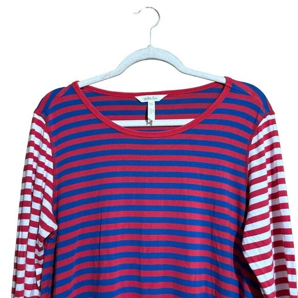 Matilda Jane Tunic Top Womens Large Multicolor Nautical Stripe Stretch Blouse - Picture 2 of 8